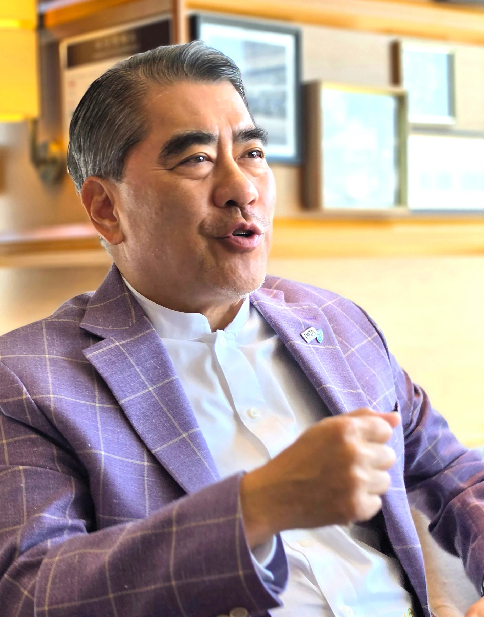 간담회에서 발언하는 오창희 PATA 신임 회장