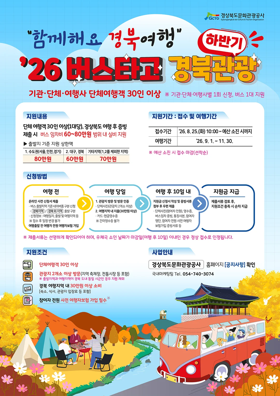 경북 단체여행 버스 임차료 지원 사업 안내